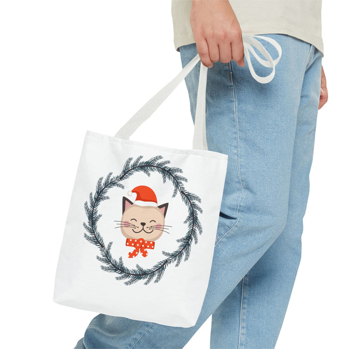 Vintage Christmas Cat Tote Bag