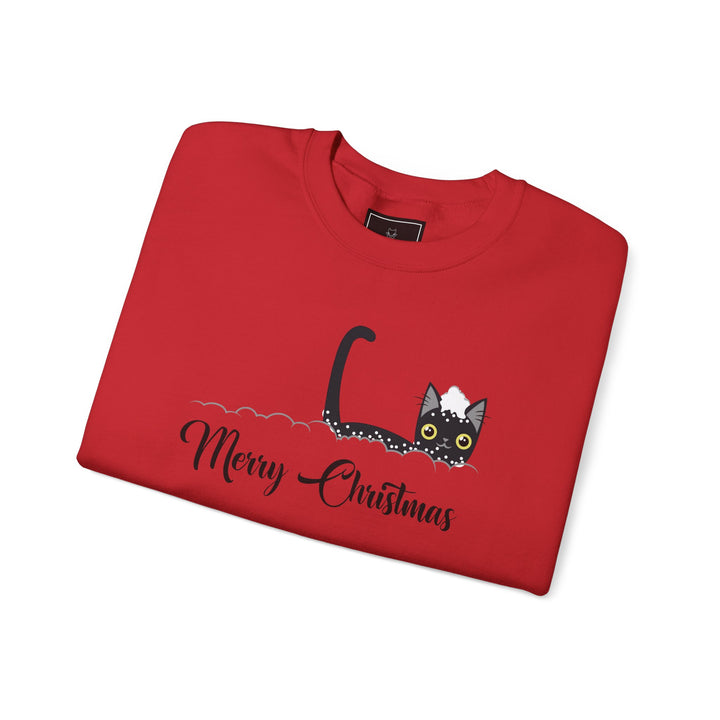 Snowy Christmas Cat Unisex Crewneck Sweatshirt