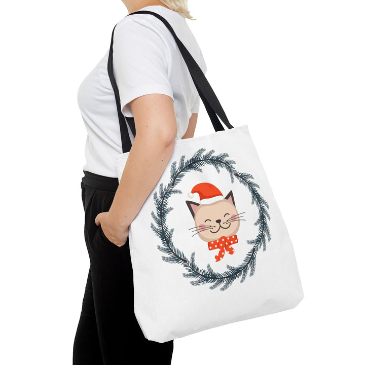 Vintage Christmas Cat Tote Bag