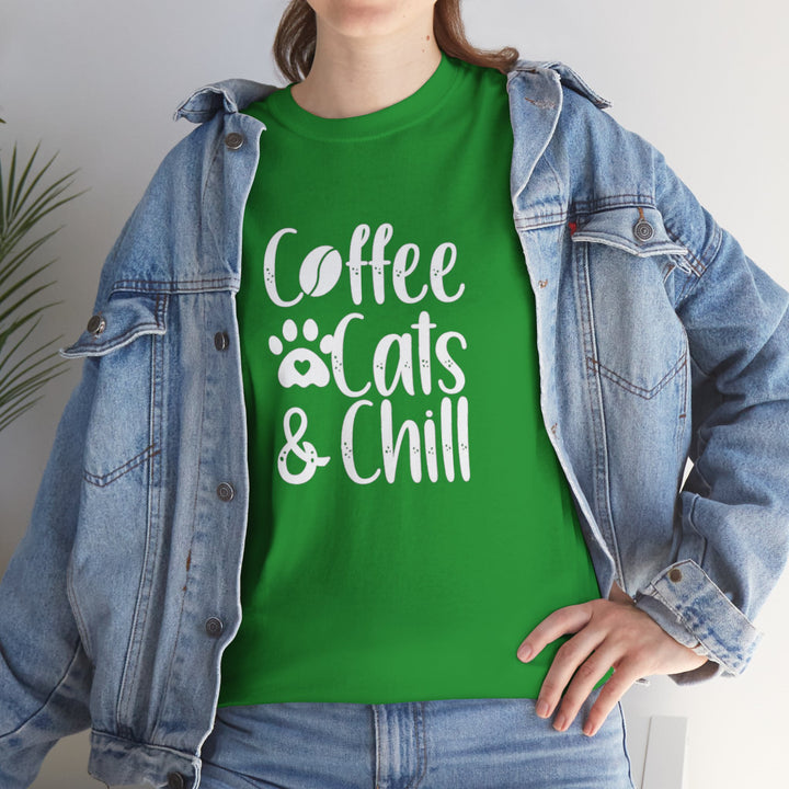 Coffee Cats and Chill Cotton Tee
