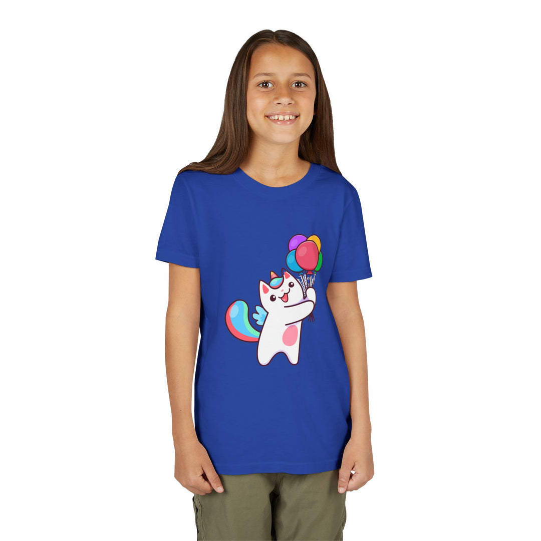 Caticorn and Balloons Youth Short Sleeve Tee