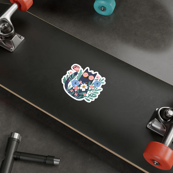 Flower Garden Cat Sticker