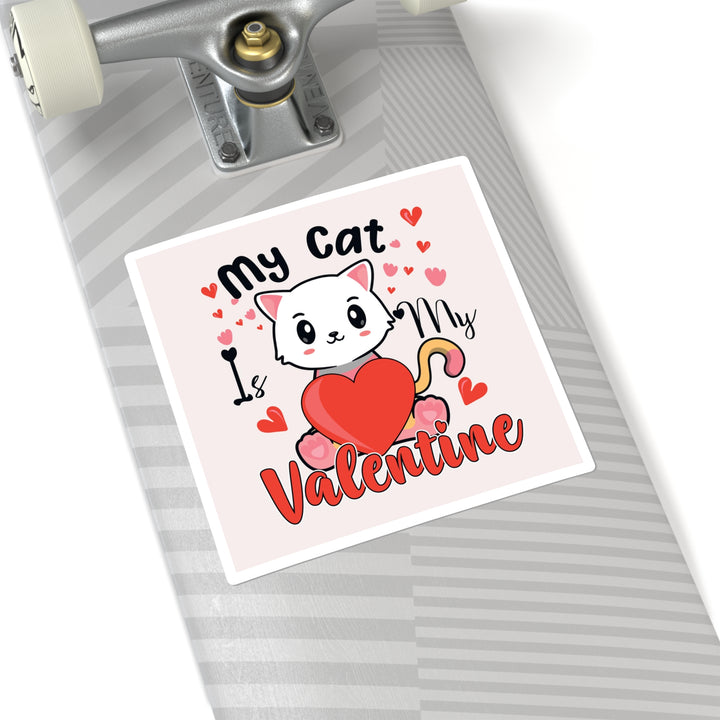 Cat is My Valentine Square Sticker