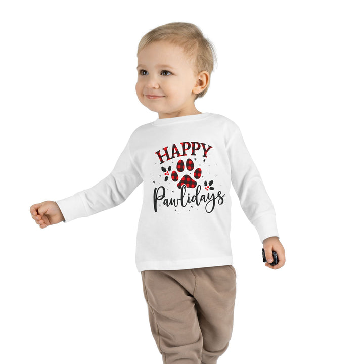 Happy Pawlidays Toddler Long Sleeve Tee