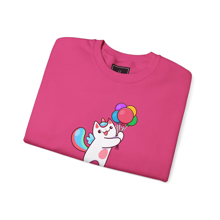 Caticorn and Balloons Unisex Crewneck Sweatshirt