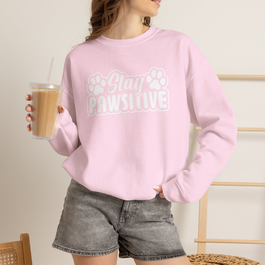 Stay Pawsitive Unisex Crewneck Sweatshirt