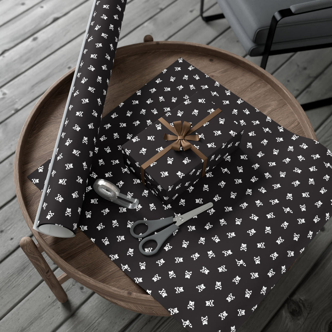Cat Skull and Crossbones Gift Wrap