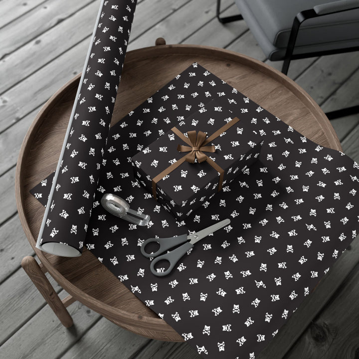 Cat Skull and Crossbones Gift Wrap