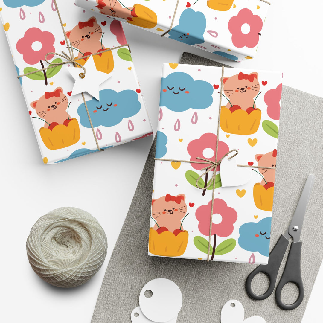Raindrop Cats Gift Wrap