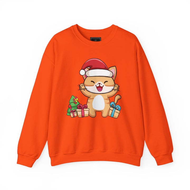 Happy Santa Cat Crewneck Sweatshirt
