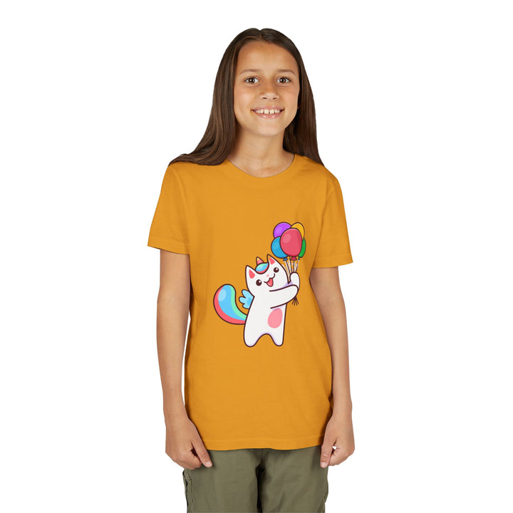 Caticorn and Balloons Youth Short Sleeve Tee
