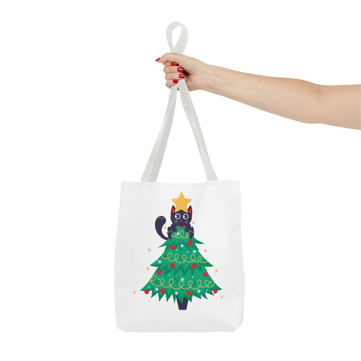 Cat Christmas Tree Tote Bag