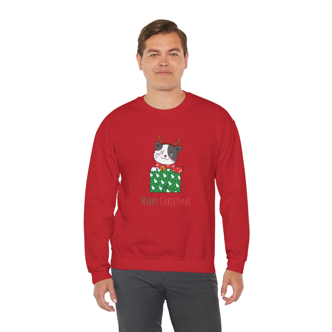 Gift Wrapped Cat Crewneck Sweatshirt