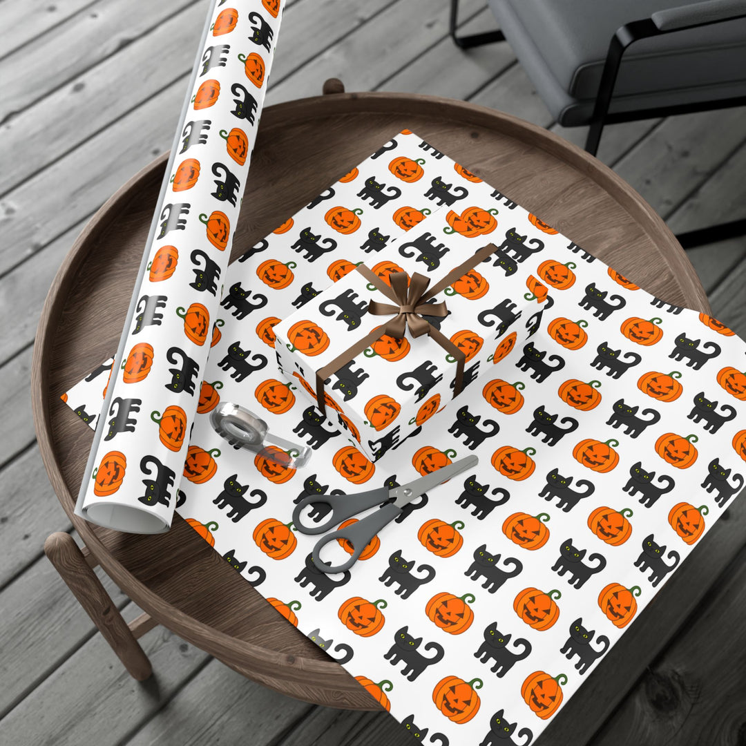 Pumpkin Pawprints Gift Wrap