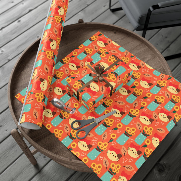 Flower Vase Cat Gift Wrap