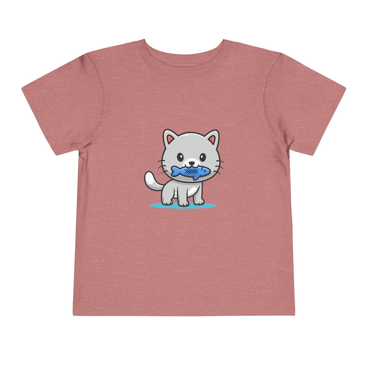 Cat Eating A Fish Toddler Tee