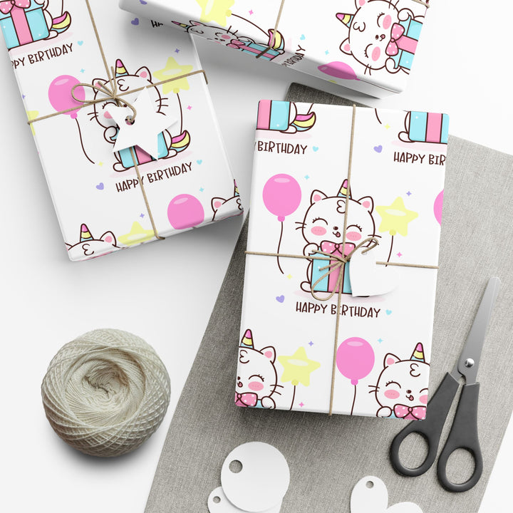 Happy Birthday Cat Gift Wrap