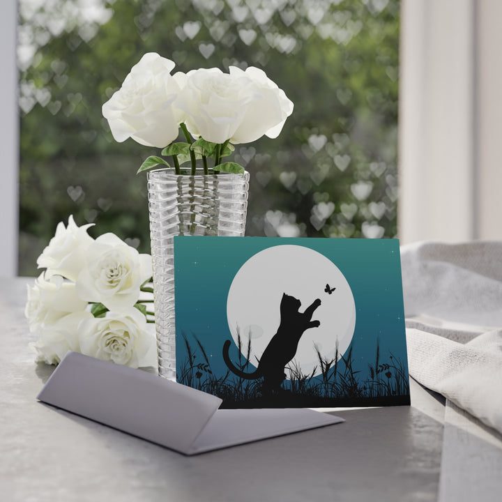 Moonlight Kitty Greeting Card