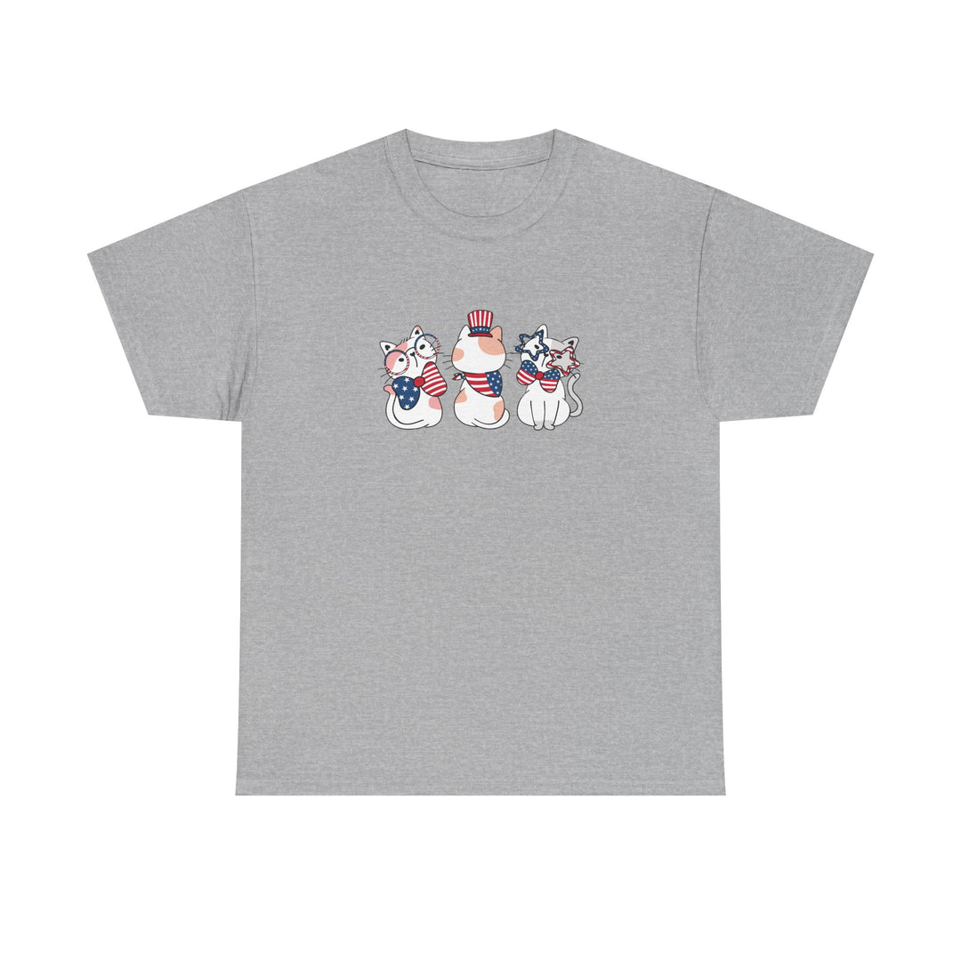 Flag Waving Cats Cotton Tee