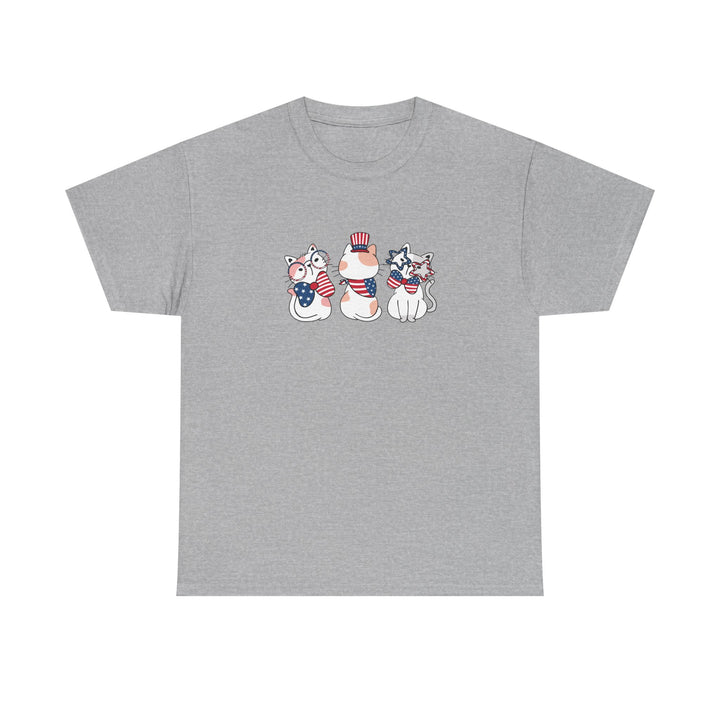 Flag Waving Cats Cotton Tee