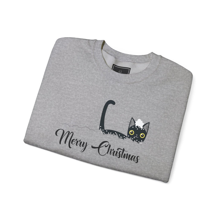 Snowy Christmas Cat Unisex Crewneck Sweatshirt