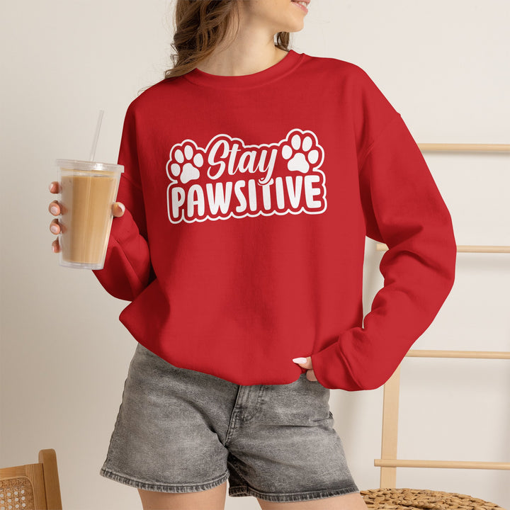 Stay Pawsitive Unisex Crewneck Sweatshirt