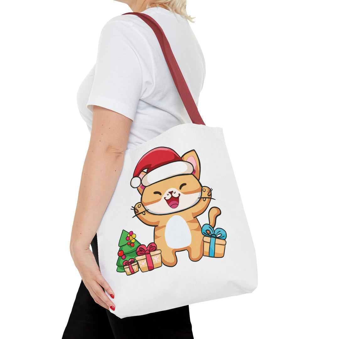 Happy Santa Cat Tote Bag