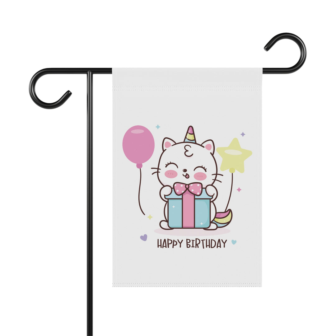 Happy Birthday Cat Garden & House Banner