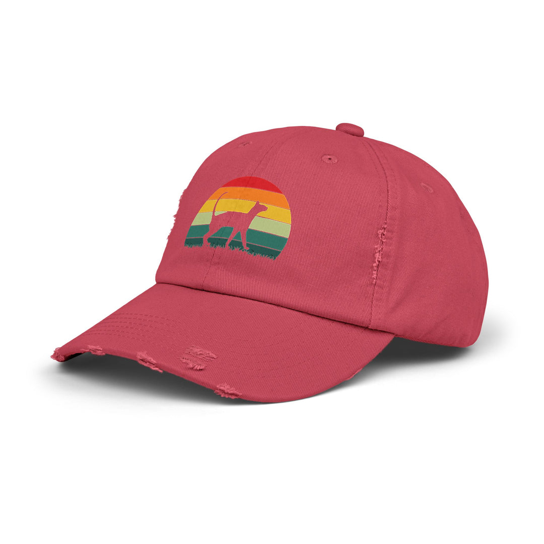 Sunset Cat Unisex Distressed Hat