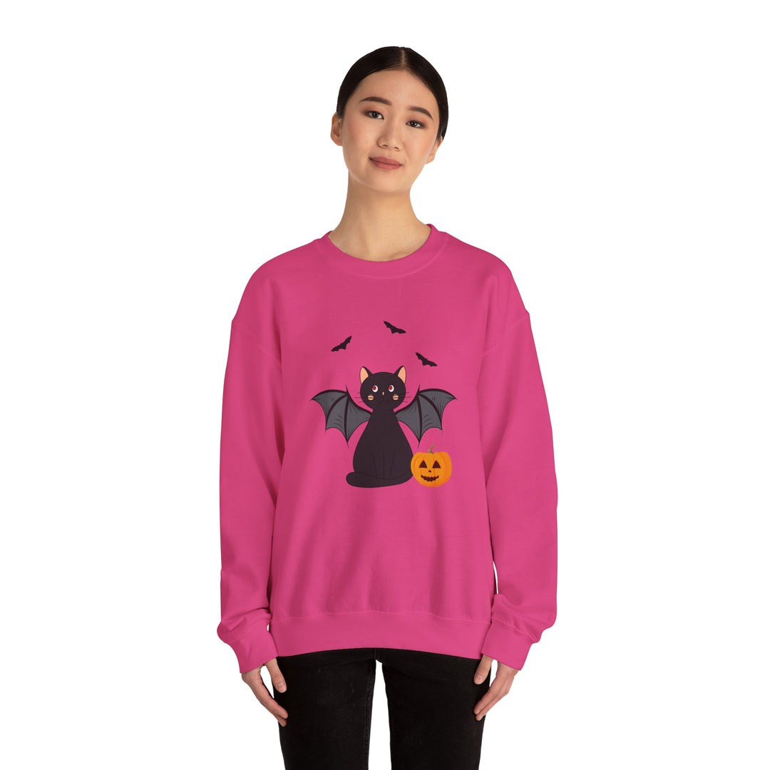 Bat Cat Halloween Crewneck Sweatshirt