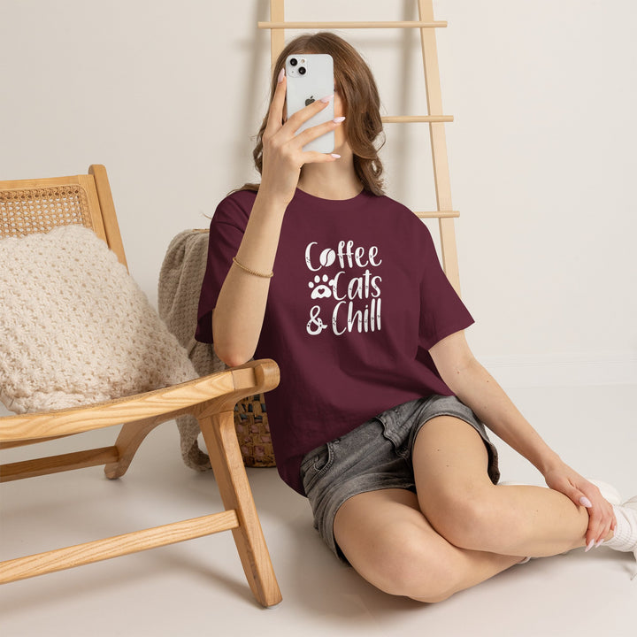 Coffee Cats and Chill Cotton Tee