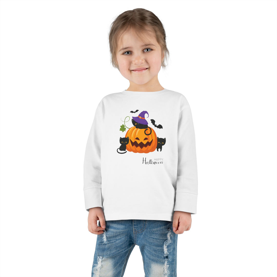 Meow-l-o-Ween Toddler Long Sleeve Tee