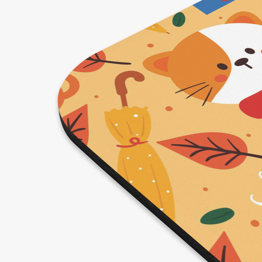 Cozy Fall Cat Mouse Pad