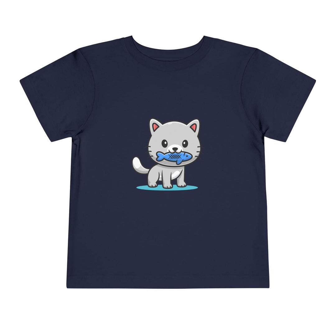 Cat Eating A Fish Toddler Tee