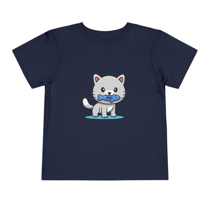 Cat Eating A Fish Toddler Tee