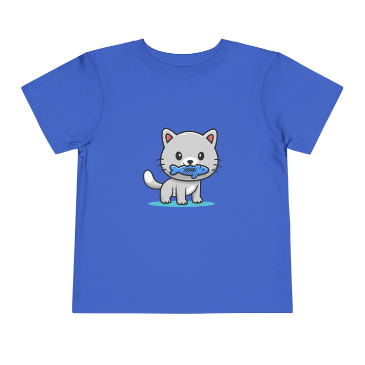 Cat Eating A Fish Toddler Tee