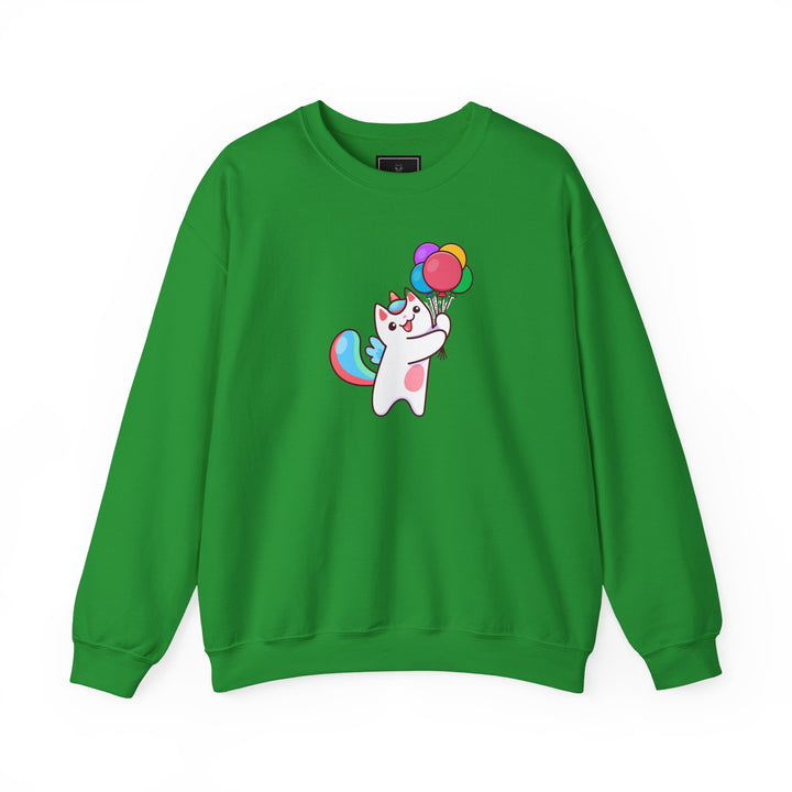 Caticorn and Balloons Unisex Crewneck Sweatshirt