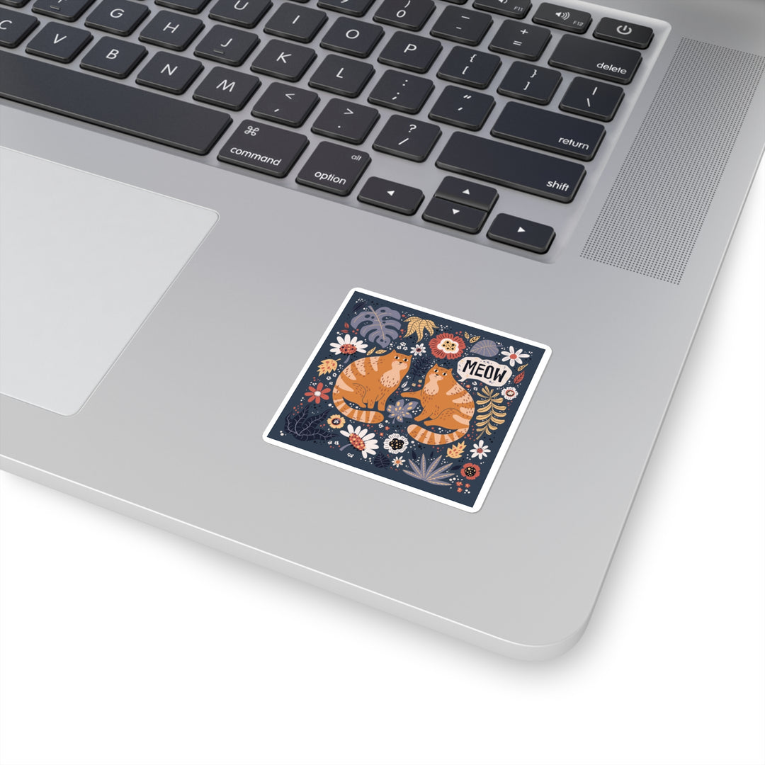 Needlepoint Cat Square Sticker