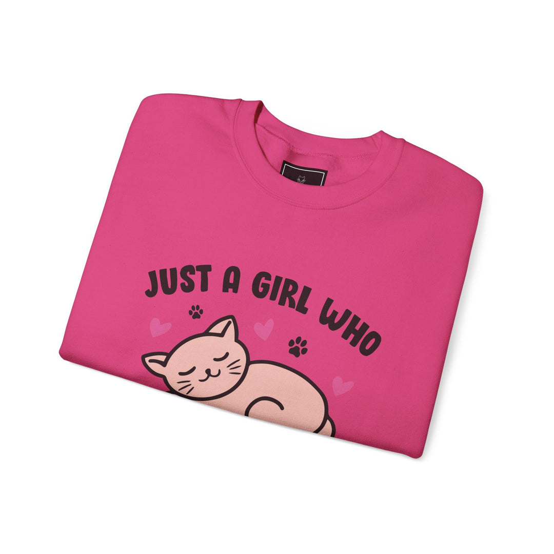 Girl Who Loves Cats Crewneck Sweatshirt