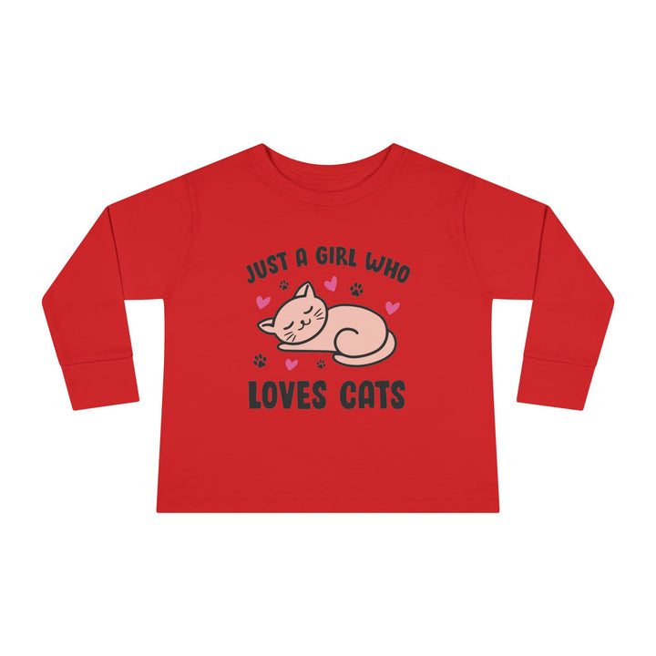 Girl Who Loves Cats Toddler Long Sleeve Tee