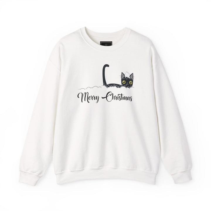 Snowy Christmas Cat Unisex Crewneck Sweatshirt