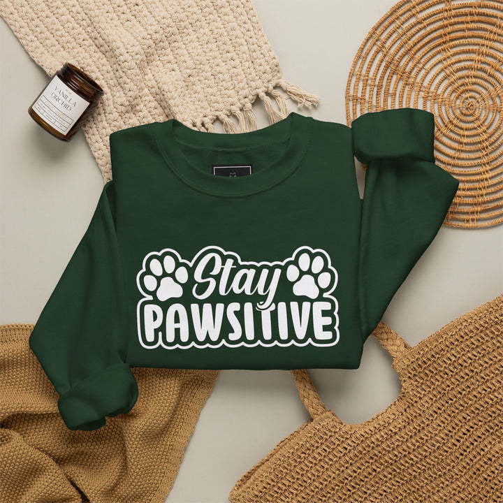 Stay Pawsitive Unisex Crewneck Sweatshirt
