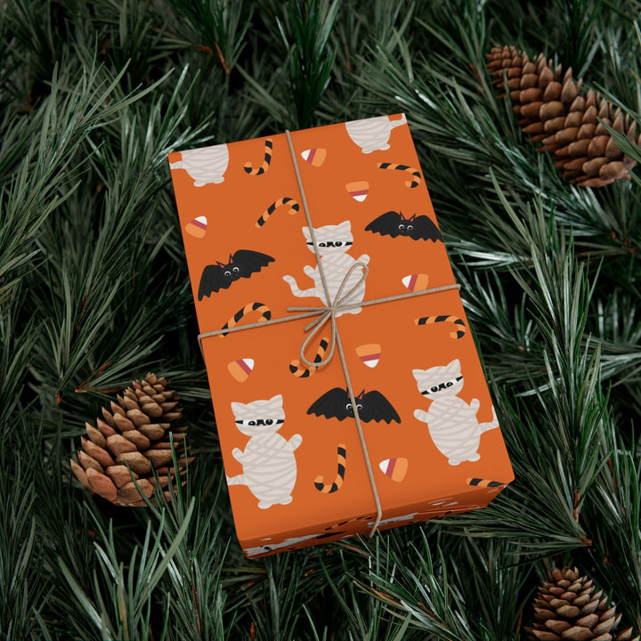 Cat Mummy and Bats Gift Wrap