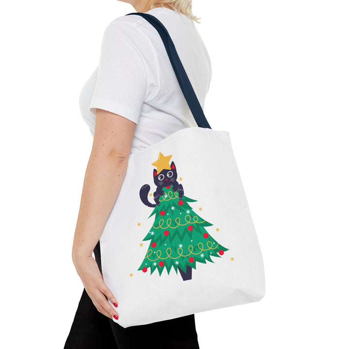 Cat Christmas Tree Tote Bag