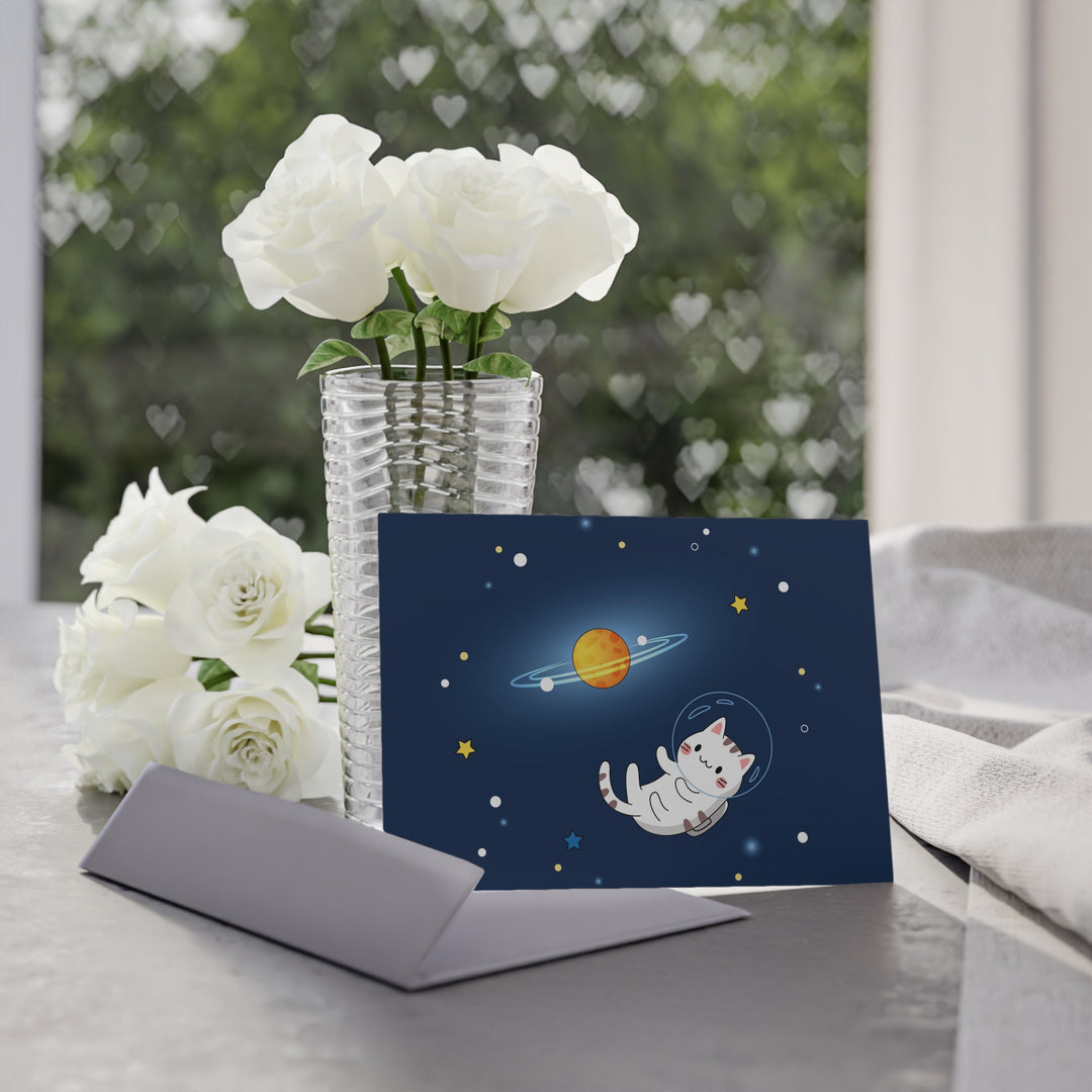 Cat in Space Greeting Card