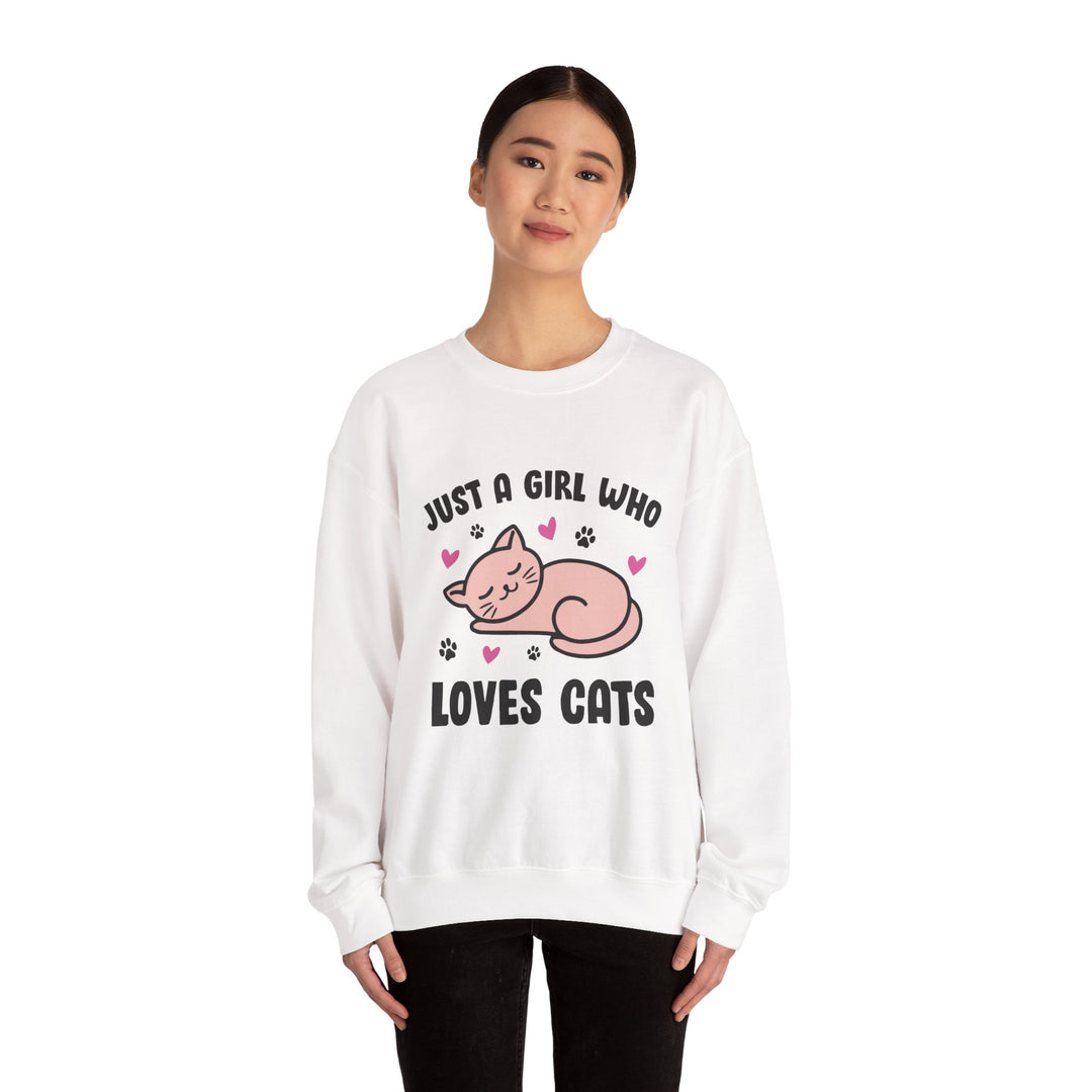Girl Who Loves Cats Crewneck Sweatshirt