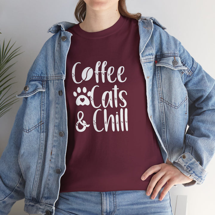 Coffee Cats and Chill Cotton Tee