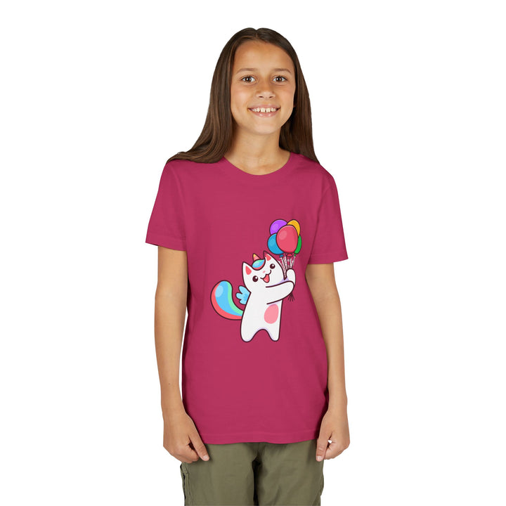 Caticorn and Balloons Youth Short Sleeve Tee