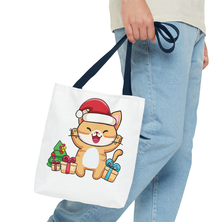 Happy Santa Cat Tote Bag