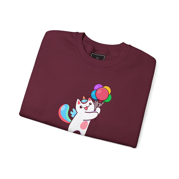 Caticorn and Balloons Unisex Crewneck Sweatshirt
